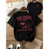 Women'S "The Bride Club" Graphic Tee White with Pink Lettering Wine Glass Design Perfect for Spring Summer Wedding Guest