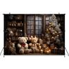 Mocsicka Christmas Photo Background Room Xmas Tree Bookshelf Gifts Bear Decoration Baby Kids Birthday Party Photography Backdrop