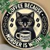 Retro Round Metal Sign Coffee Humorous Quote Wall Art Home Office Gift
