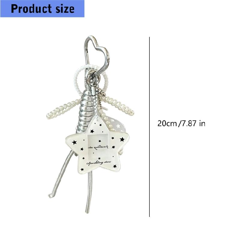 Adorable Bows Wing Key Chain For Girls And Teens Featuring Chic Star Shape And Smooth Texture Handbag Accessory