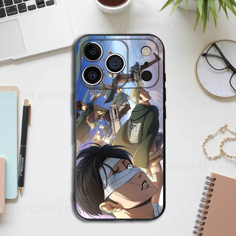 Eren M-Mikasa Armin Levi Silicone Soft Phone Case For IPhone17 16 15 14 13 12 11 Pro Max Plus X XR SE Cover
