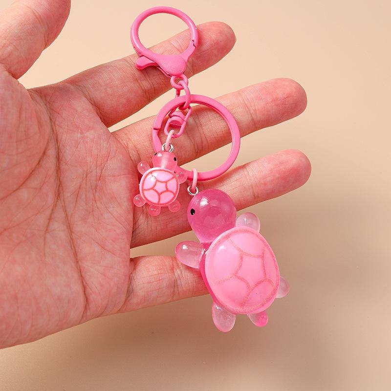 Cartoon Colorful Resin Animal Turtle Keychain for Car Key Souvenir Gifts for Women Men Handbag Pendant Keyrings DIY Accessories