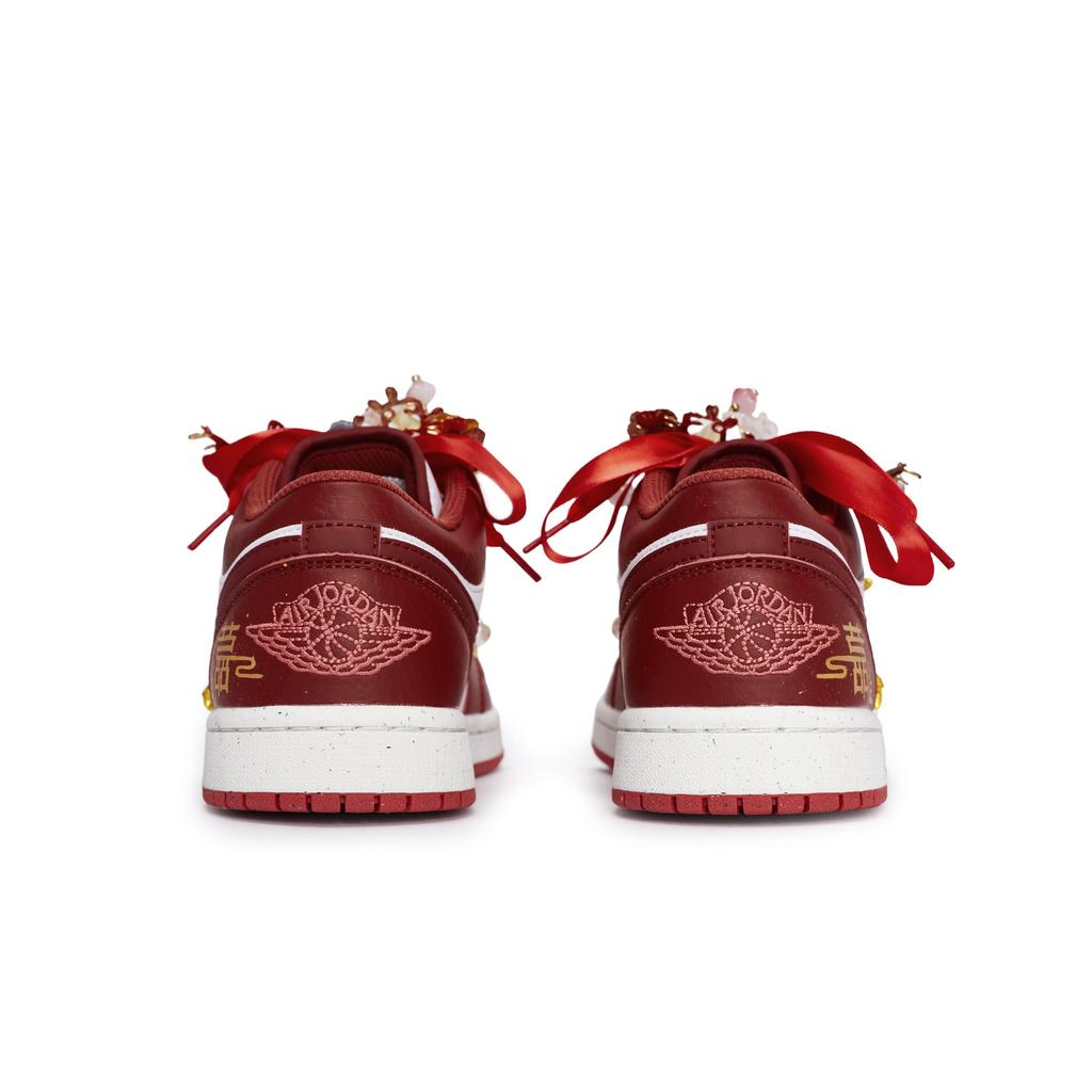Jordan Air Jordan 1 811 Manufacture Heart Lotus Gift Gold Box Low-Top Vintage Basketball Shoes Men's Red White Gold FJ3459-160(Team80-S-BOX)