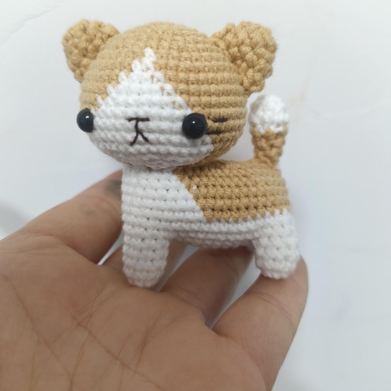 

Прекрасный Вязаный Крючком Кот Креативная Вязаная Кукла Ручной Работы Мини-Кот Декор для Стола Друзья Смешной Подарок