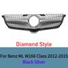 For Mercedes ML W166 2012-2015 Front Bumper Grille ABS Gloss Black Sport Mesh Grill  Tuning Accessories ML300 ML350 ML400