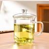 Zhenqi High Borosilicate Glass Tea Mug with Lid, 400ml