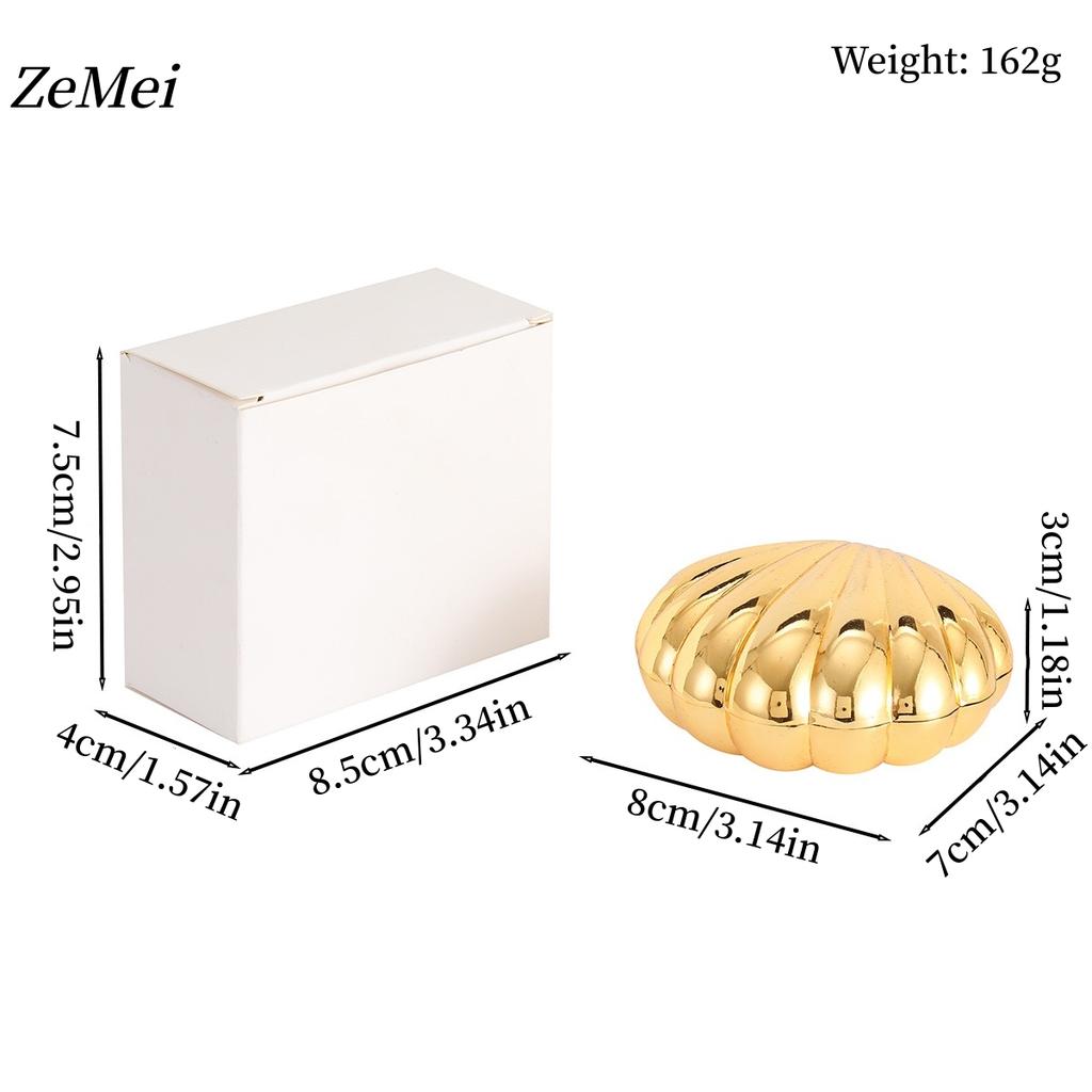 Shell Shape Bracelet Storage Box Jewelry Organizer,European Style Alloy Necklace Ring Storage Jar Dresser Display Couple Gifts