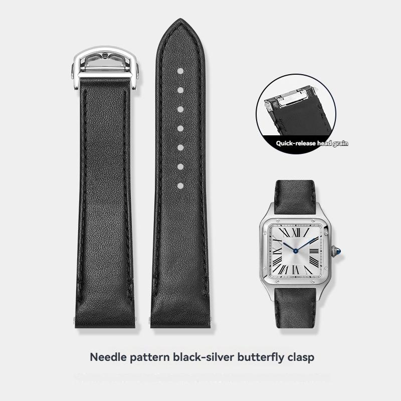 19mm 21mm Uhrenarmband für Cartier Santos WSSA0010 WSSA0009 WSSA0029 Schnellwechsel-Uhrenarmband Herren Krokodilmuster Lederband