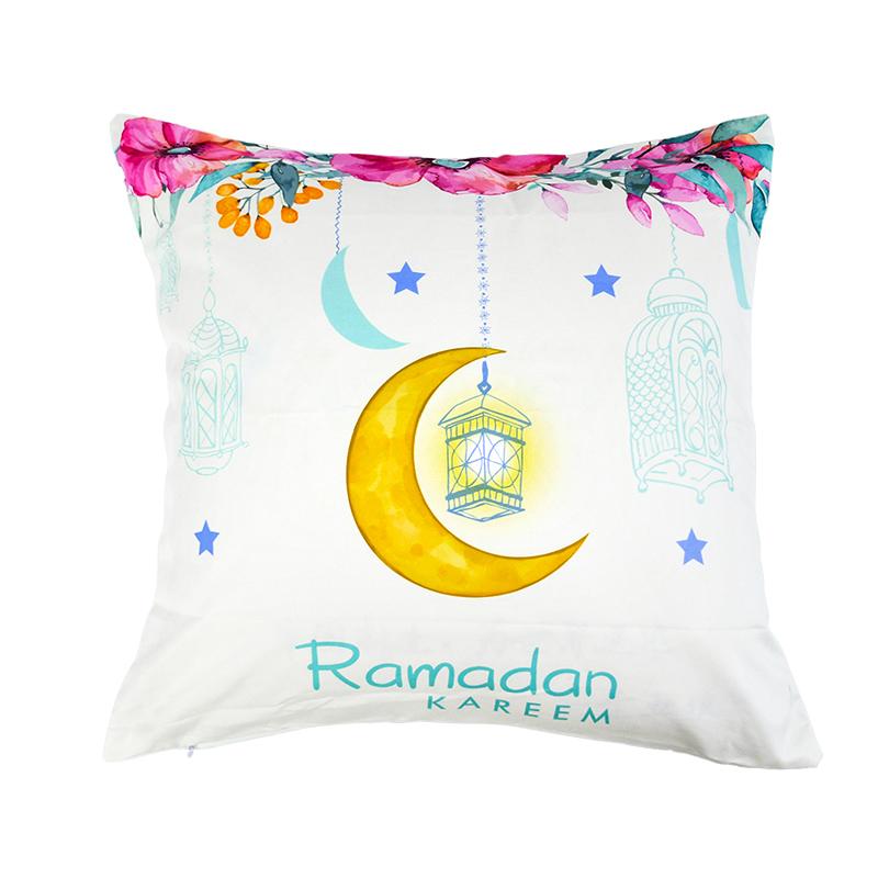 Home Decor Ramadan-themed Moon & Lantern Printed Pillowcases Pattern Cushion Cover Suitable for Sofa Bedroom Car Pillow Cover