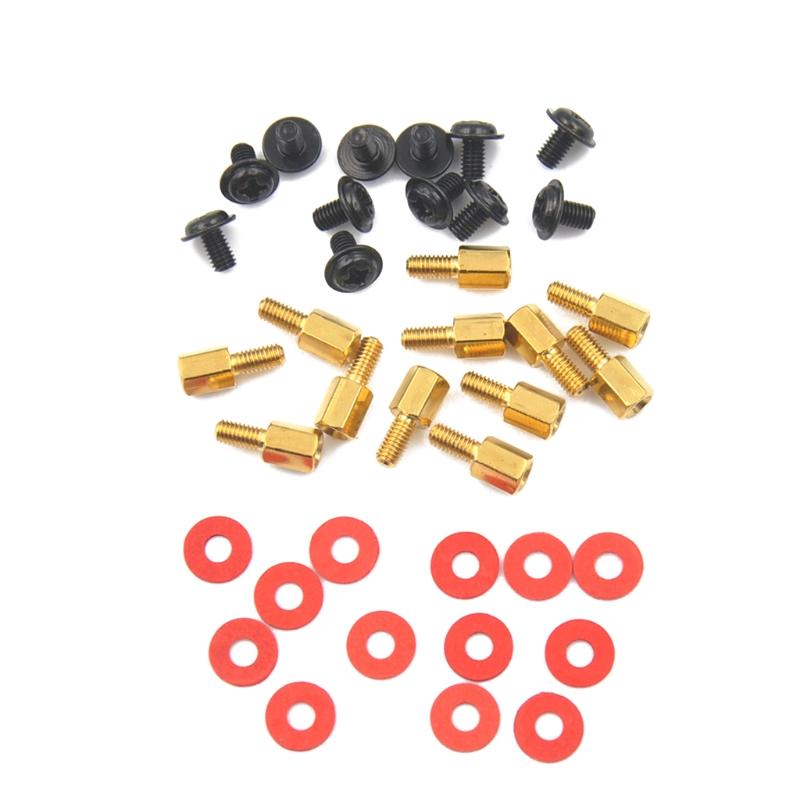 20Pcs PC Case Fans 6.5mm 6-32-M3 Motherboard Riser+20Pcs Screws + 20Pcs Washers Gasket Brass Standoff