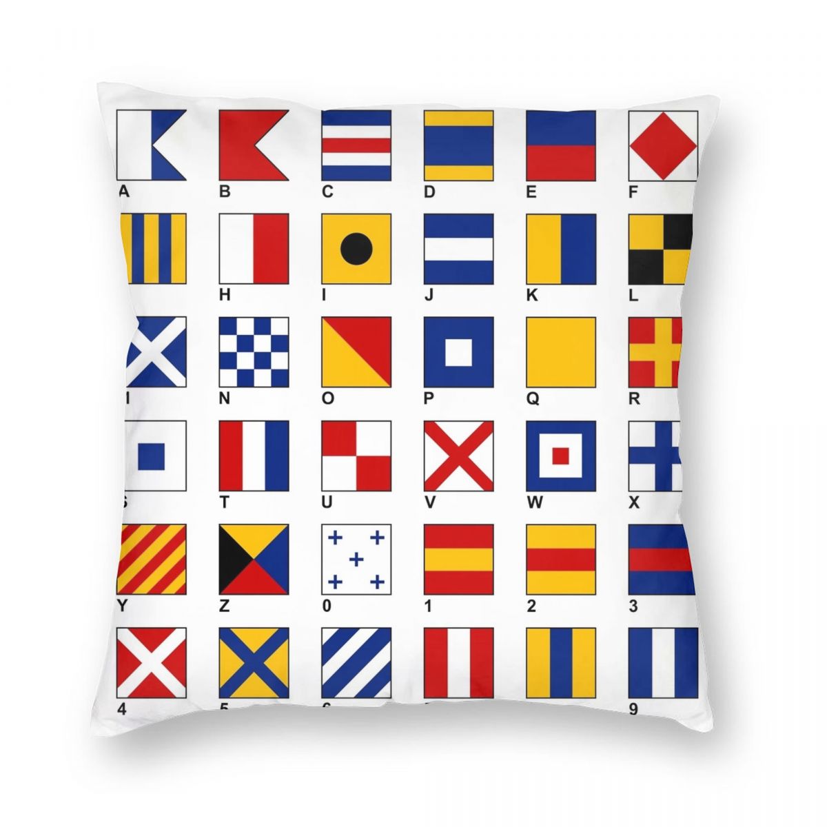 

Nautical Flags Square Pillowcase Polyester Linen Velvet Printed Zip Decor Room Cushion Cover 45x45 12x12Inch