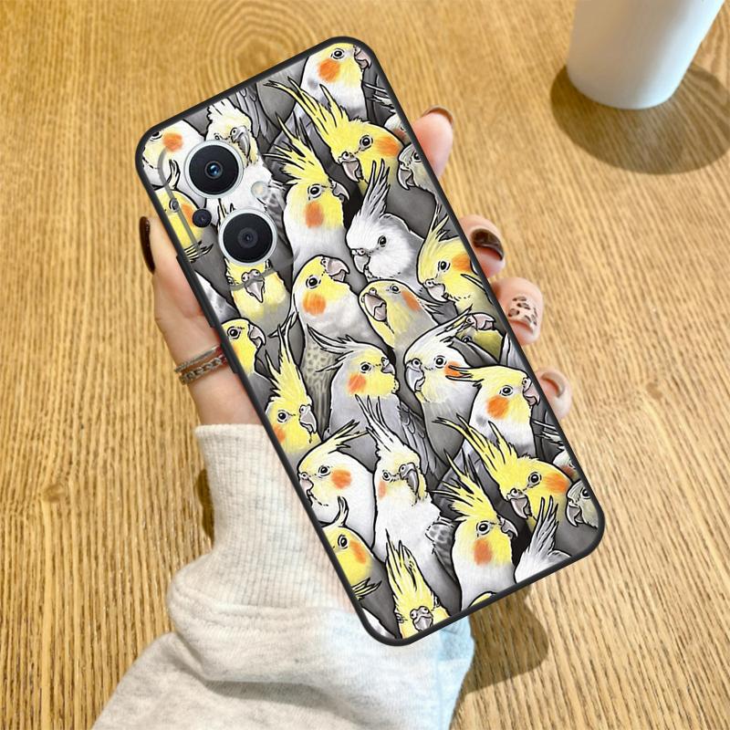 Cartoon Cockatiel Collage Funda For OPPO Reno 14 F 10 11 12 13 Pro 13F 12F 11F 7 8 Lite OPPO Find X6 X5 X8 X9 Pro Case