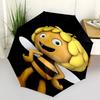 Maya the Bee Print Automatic Umbrella, 8 Rib Iron Frame, Plastic Handle, Suitable for Outdoor Travel &Daily , Ideal Gift