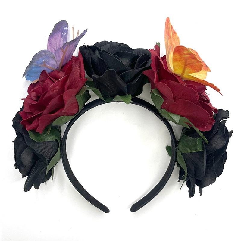 Halloween/Mexikanischer Haarschmuck Karnevalskrone Cosplay Stirnband Mexikanische Rosenkrone Florale Formen Party Mehrfarbig