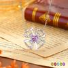 925 Sterling Silber Windmühlen Kleeblatt Halskette, Natürlicher Amethyst Kristall Anhänger, Süßer Trendiger Schmuck Geschenk für Damen Mädchen