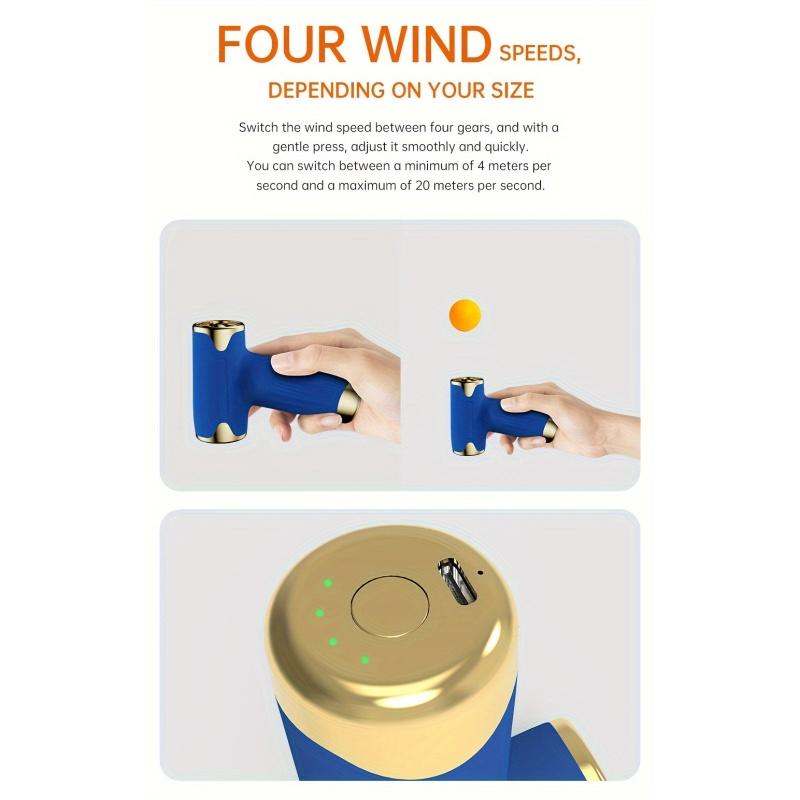 New high-speed turbo brushless motor hair dryer, handheld strong wind dust blower, charging bladeless camping mini fan