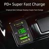 Fast Charging Adapter Automotive Accesories Type-C USB Car Cellphone Charging Port with Voltmeter Power Socket for Phone