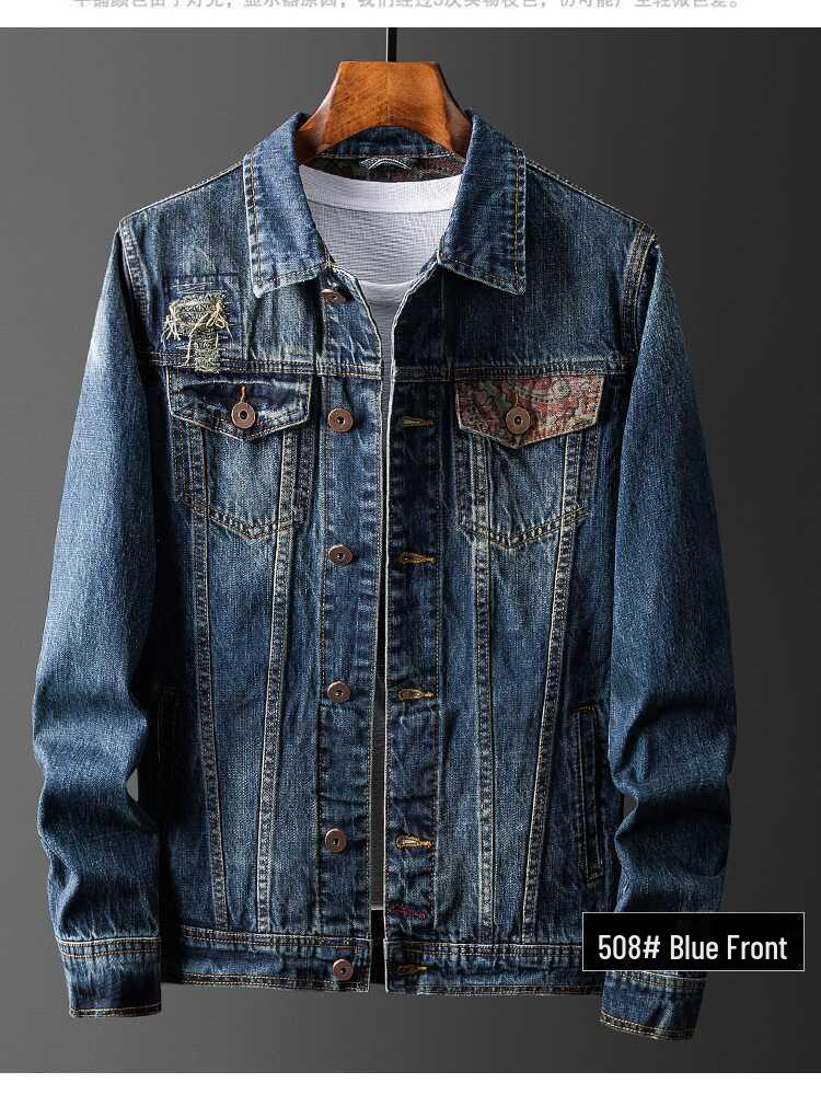 Men's 2025 Loose Fit Denim Workwear Jacket - Spring/Autumn