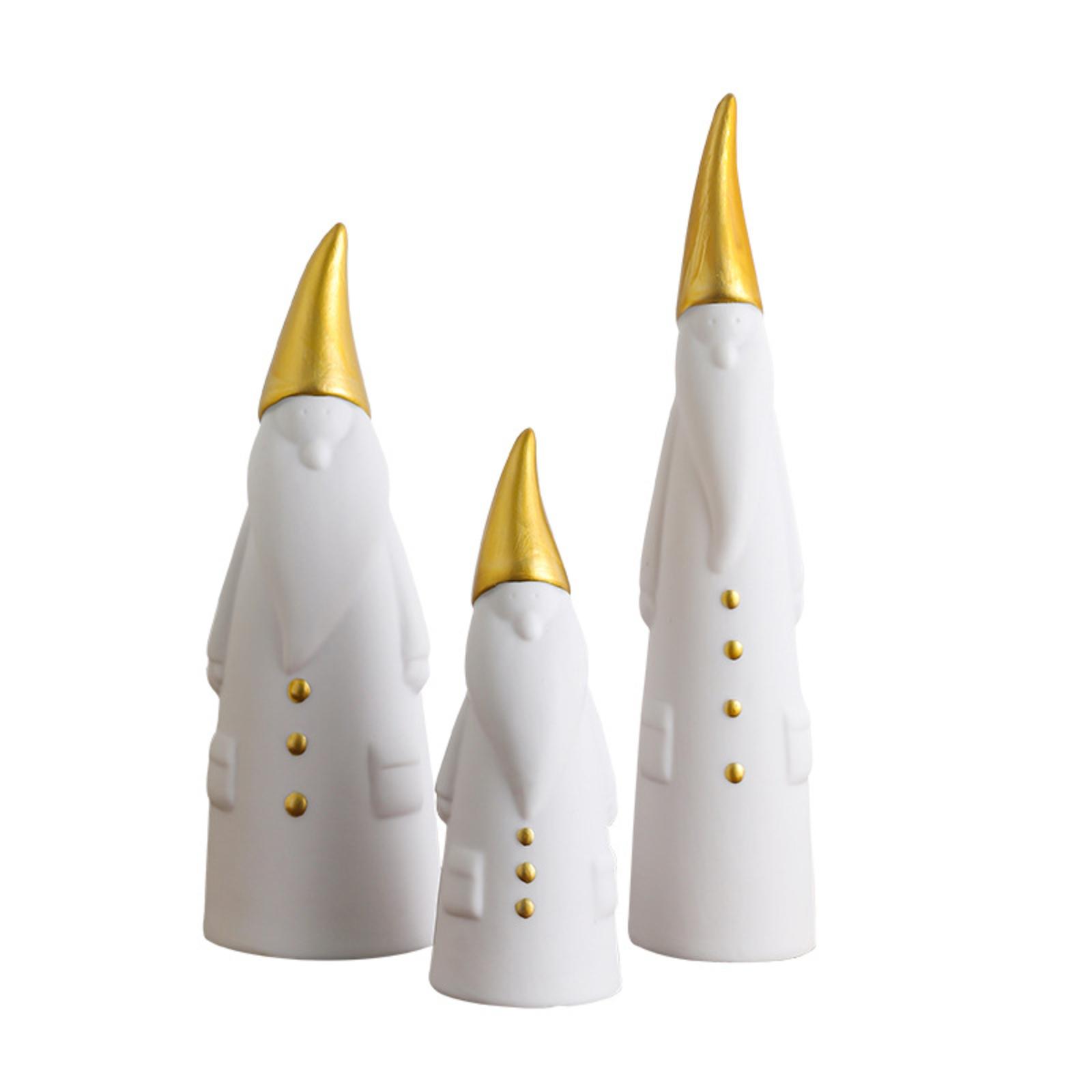 

3PCS Creative Santa Claus Figurine Set Home Decoration Christmas Ornament Resin Sculpture for Indoor Display one size білий