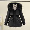 2023 winter new slim-fitting small Parker tooling cotton women's short fashion velvet thickened Parker cotton clothes