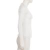 Spicy Girl Mesh Patchwork White Two-Piece Style Ruffle Trim Sheer Long Sleeve Top