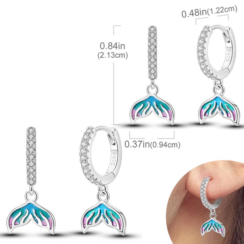 Women Earring 925 Silver Hoop Earrings Love Heart Butterfly Drop Earring Stud For Women Girls Party Jewelry Gifts