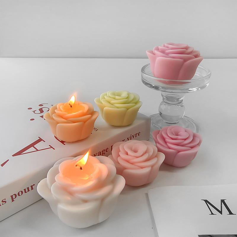 3D Rosenblüten Silikonform Handgemachte Seife Gipsform Ornamente Form Aroma Kerzenherstellungszubehör