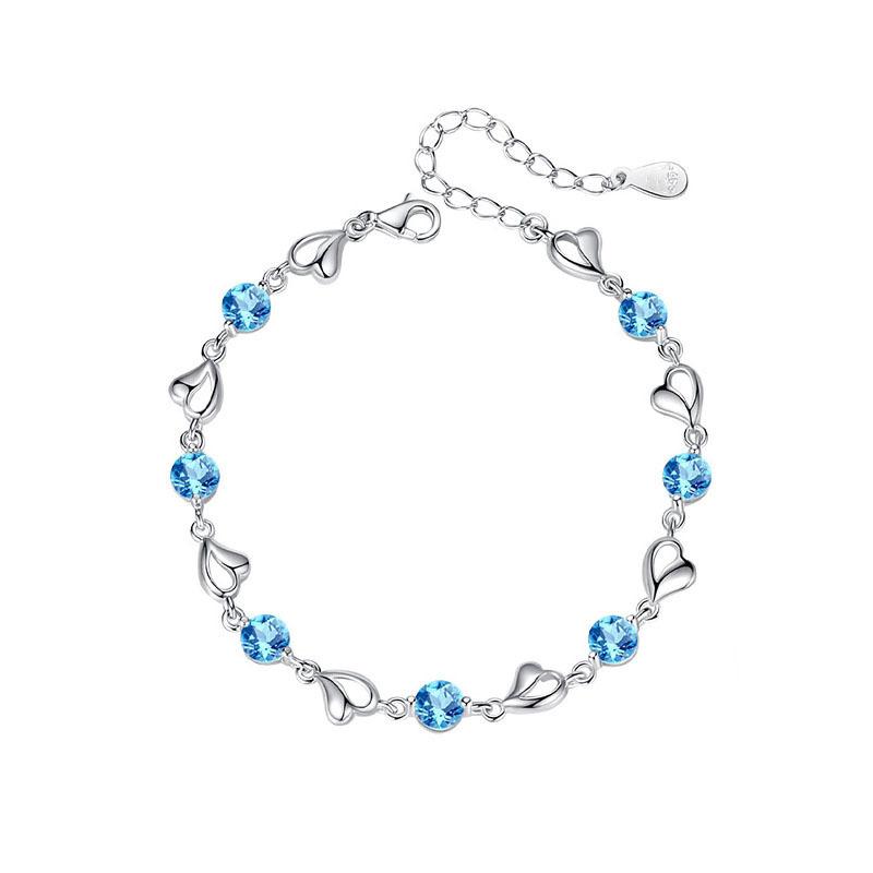 925 Sterling Silver Bracelet Zircom For Women Men Lovely Flower Chain Fashion Wedding Party Cute Lady Nice Jewelry