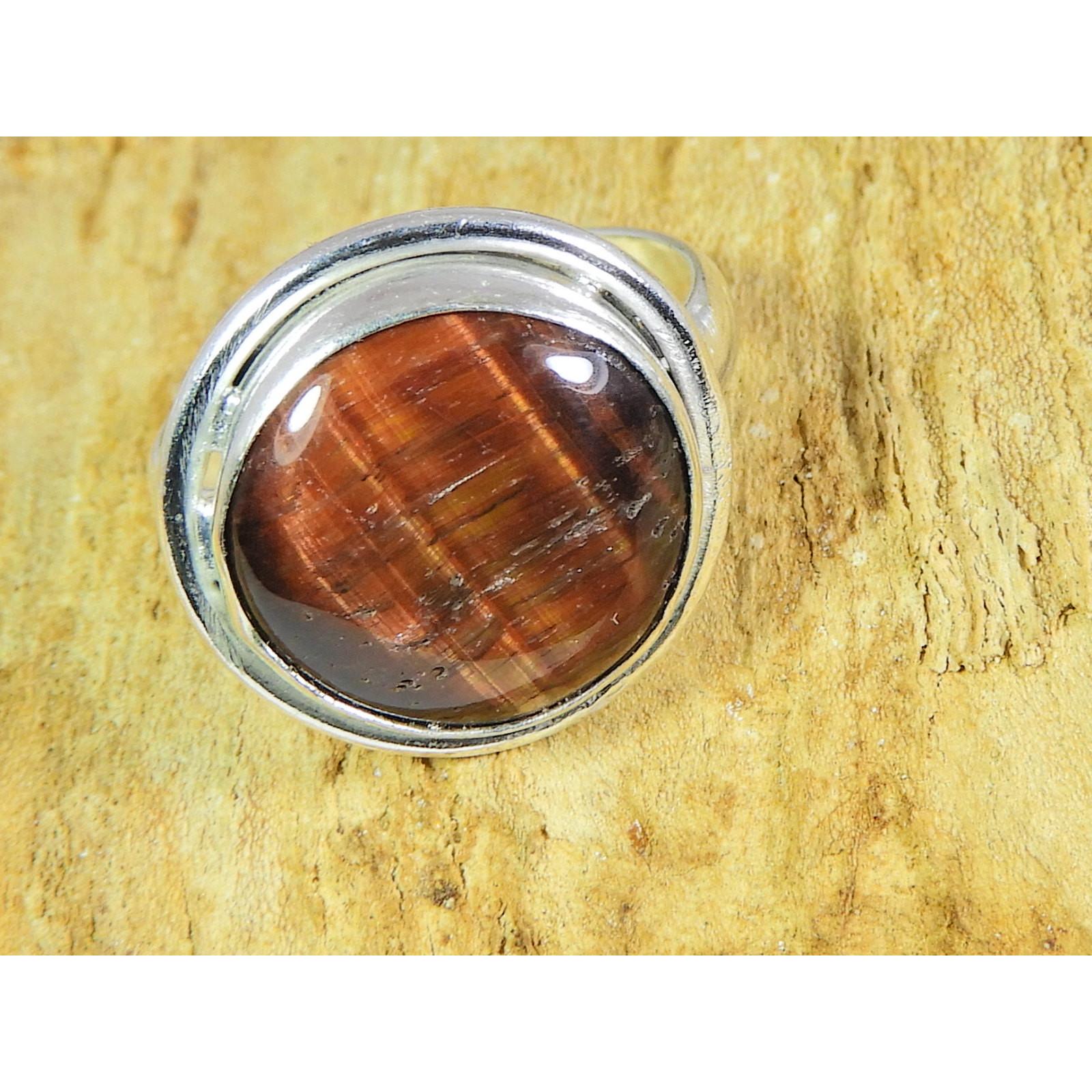 

Natural Tiger Eye 925 Solid Sterling Silver Ring Size US-8 PG-176
