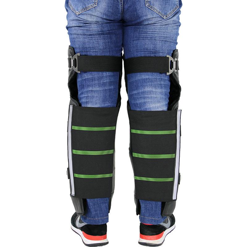 LMoDri Adjustable Thickening Motorcycle Long Knee Pads Keep Warm Winter Leggings Leather Wool Long Leggings Protector