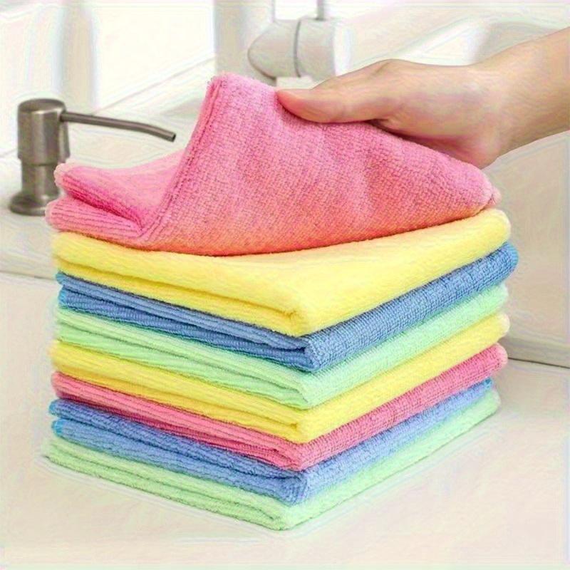 5pcs Microfiber Cleaning Cloths Ultra Absorbent LintFree NonAbrasive Reusable Washable Towels for Kitchen Car Window Household