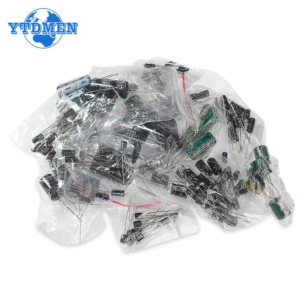 120PCS 50V DIP Aluminum Electrolytic Capacitor High Frequency Low ESR Electronic Capacitor Kit 1uF-2200uF 15 Types Capacitance