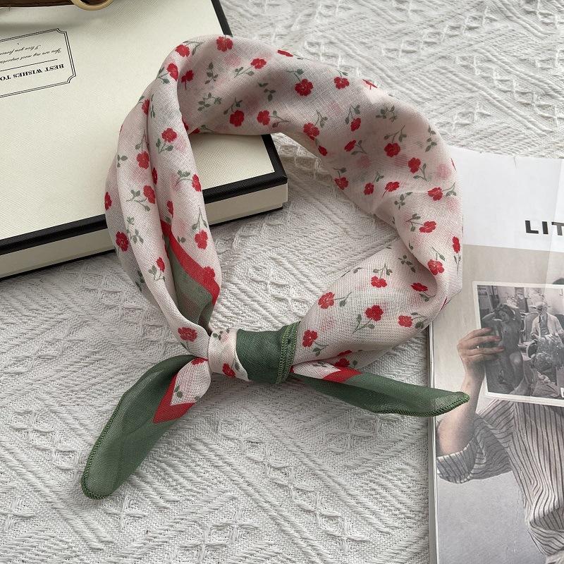 58*58cm Baumwoll-Quadrat-Schal Bandana, Kopfbedeckungen für Frauen, Kopftuch Taschentuch, Quadratischer Schal Stirnband, Vielseitige Schals für Frauen