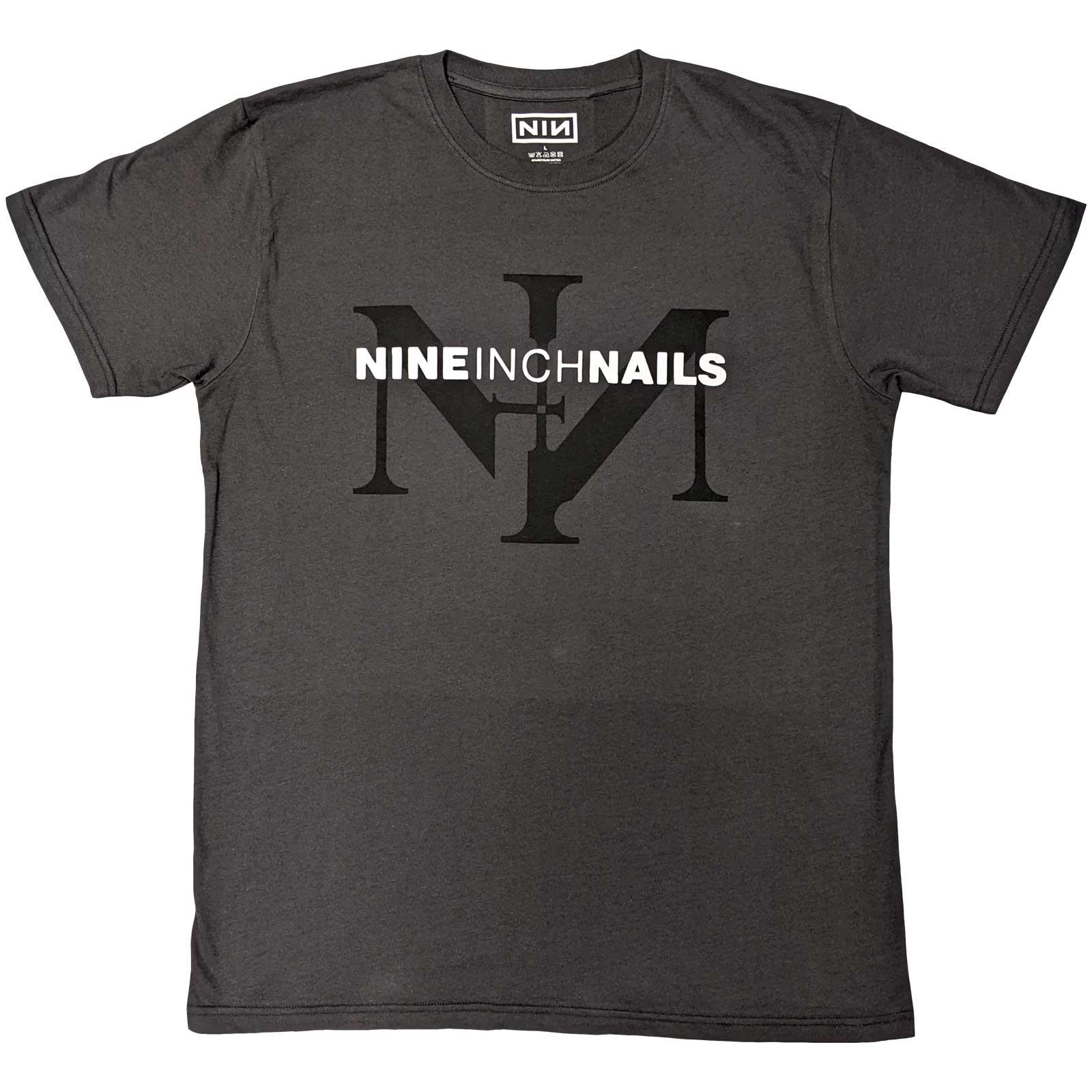 Nine Inch Nails Icon & Logo T-Shirt New & Official Merchandise Grey T-Shirt S