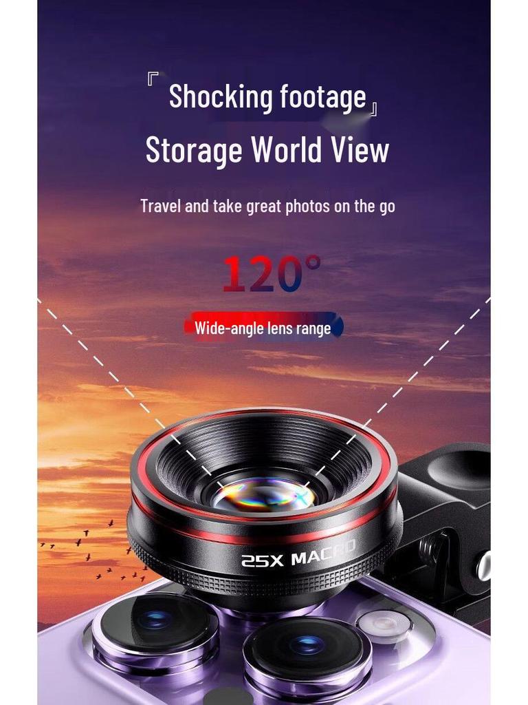 Weitwinkel- & Makro-Handyobjektiv - Professioneller HD-Fisheye-Aufsatz für Video & Foto.