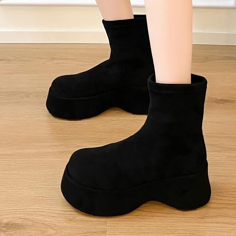 Fashion Wedges Women Ankle Boots Platform Shoes Winter Warm Non Slip Shoes Dress Elegant Retro Woman Pumps 2025 New Trend Femme