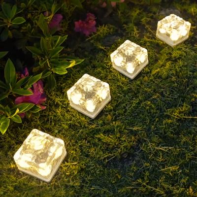 GWSOLAR Solarsatz Einbauleuchte Garten Neues gemustertes Glas erzeugt ein magisches Champagnergold Zier 7cm 4 automatisch perfekt für und GW Modell 4
