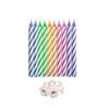 Bougies D'anniversaire - Multicolore - Lot De 10 - Rallumables - Supports Inclus - Décoration De Fête