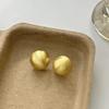 Vintage Brushed Matte Metal Round Ball Stud Earrings For Women Fashion Commute Jewelry