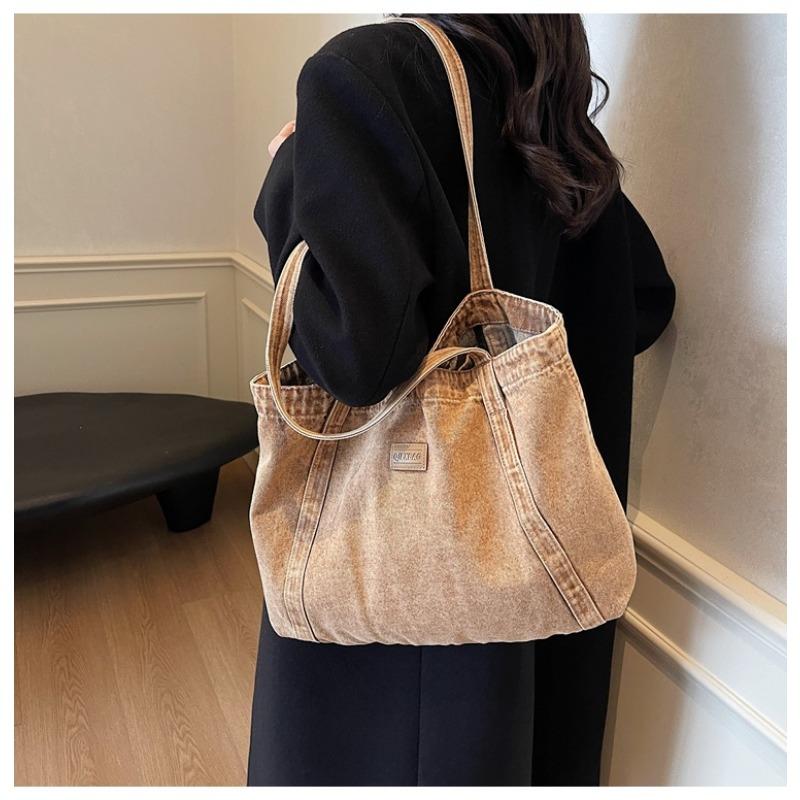 Customized Vintage Denim Bag for Women 2025 New Small Retro Shoulder Bag Casual Tote Bag