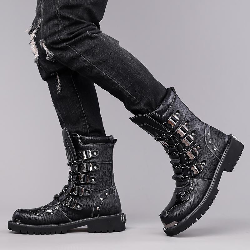 Fashion high-top motorcycle boots Fashion men's casual style design Trendy party or outdoor street 38-46 autumn and winter Hot selling