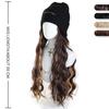 Synthetic Wig Hat Wig Warm Knitted Hat with Water Ripple Curls Women's Hat Wig Suitable for Daily Wear in Winter and Autumn