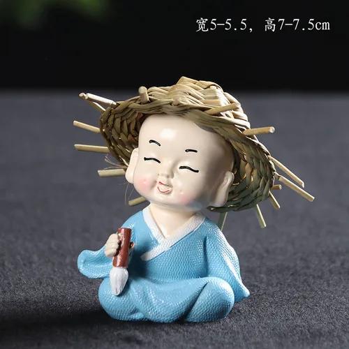 Creative and cute ceramic purple sand tea pet decorations, flower pots, tea ceremony, car mounted Zen decorations Artificial
