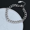 PANJBJ 925 Sterling Silver Chain Bracelet For Women Classic Retro Punk Hip Hop Line Minimalist Jewelry Gift Dropshipping