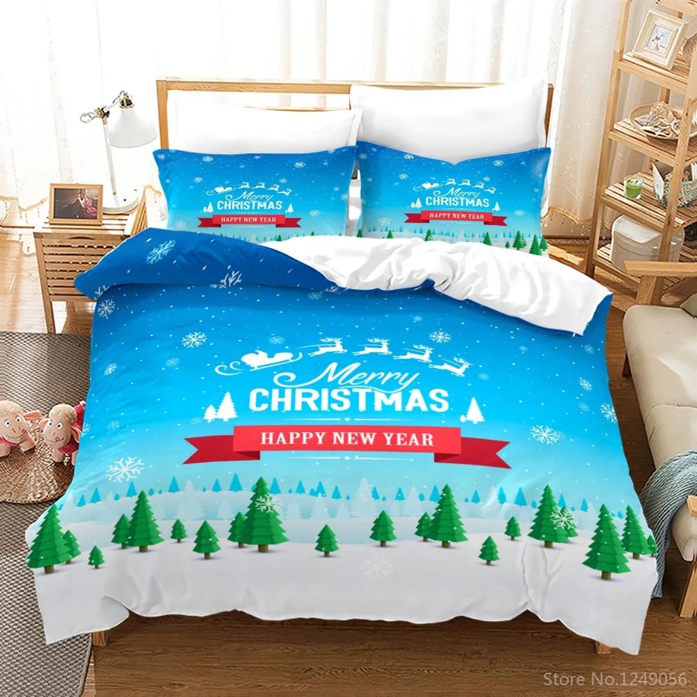 New Merry Christmas Printed 3d Bedding Set Boys/Girls/Adult Elegant Christmas Gift Twin Full Queen King Size for Bedroom Decors