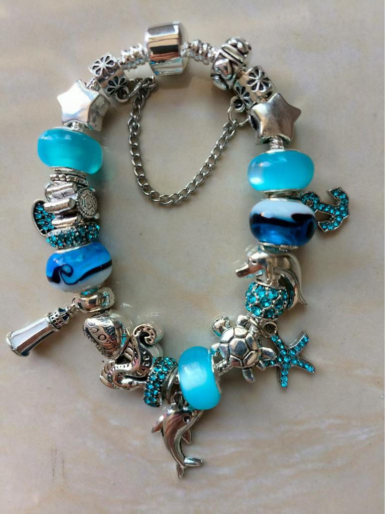 Cross-border Pink Rhinestone Mickey Mouse Peach Heart Pendant Bracelet