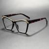 European and American leopard print box candy color plate flat mirror personalized men and women high sense fashion myopia glasses