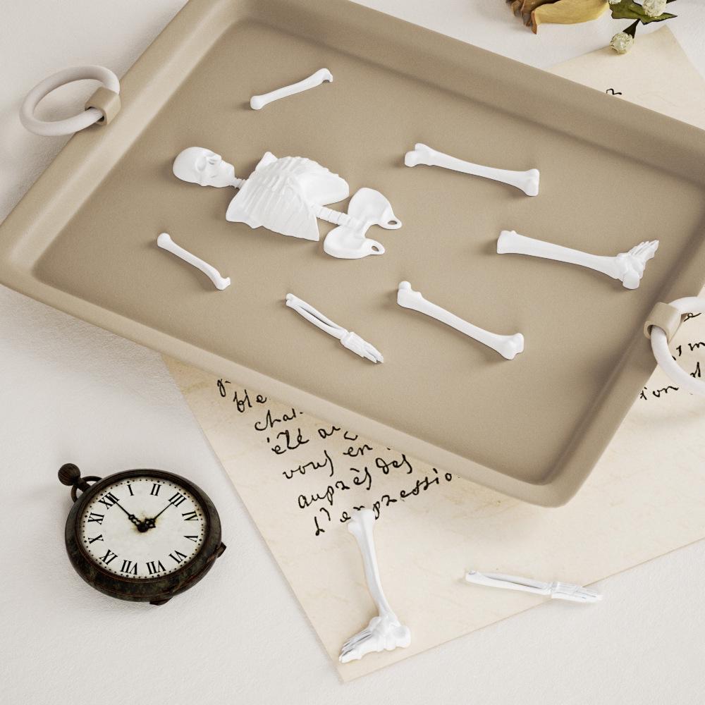 Poppy Halloween Skull Body Stand Silicone Mold for DIY Epoxy Resin and Plaster Ornaments