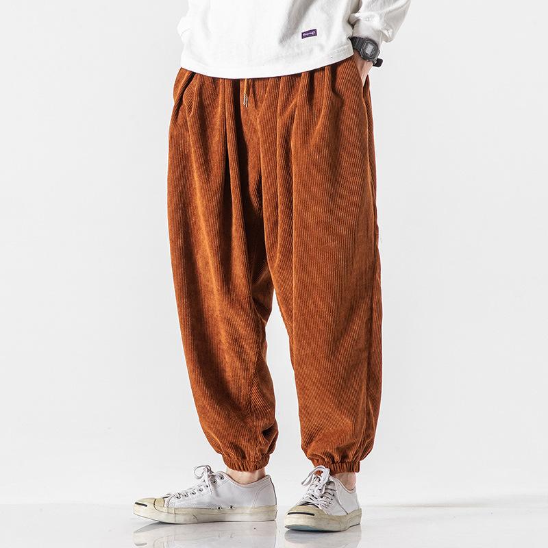 Men S Corduroy Casual Pants Chinese Style Loose Fit