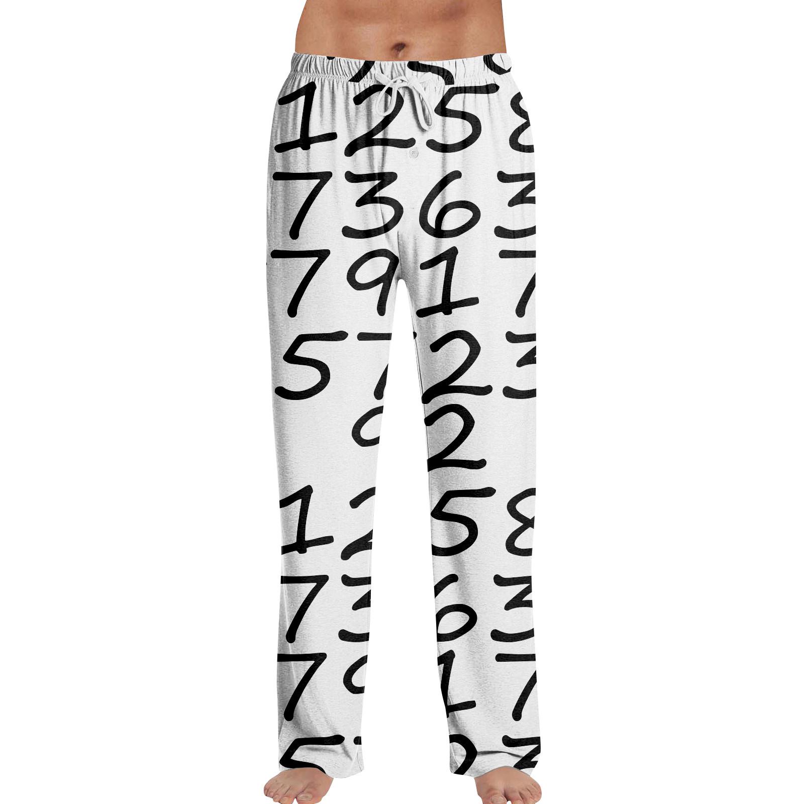 

Аніме Піжамні штани Одяг для сну Повсякденні штани на шнурку з еластичною талією Зручні прямі вільні штани для йоги M білий